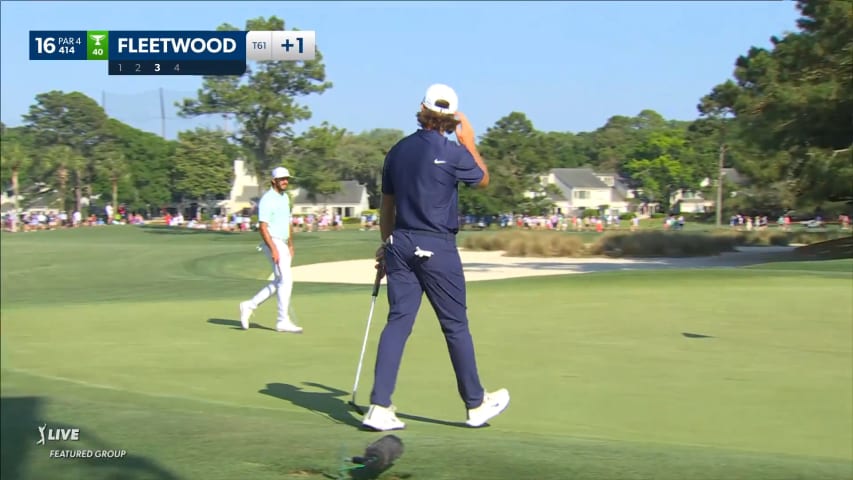 Tommy Fleetwood holes birdie putt from fringe at RBC Heritage