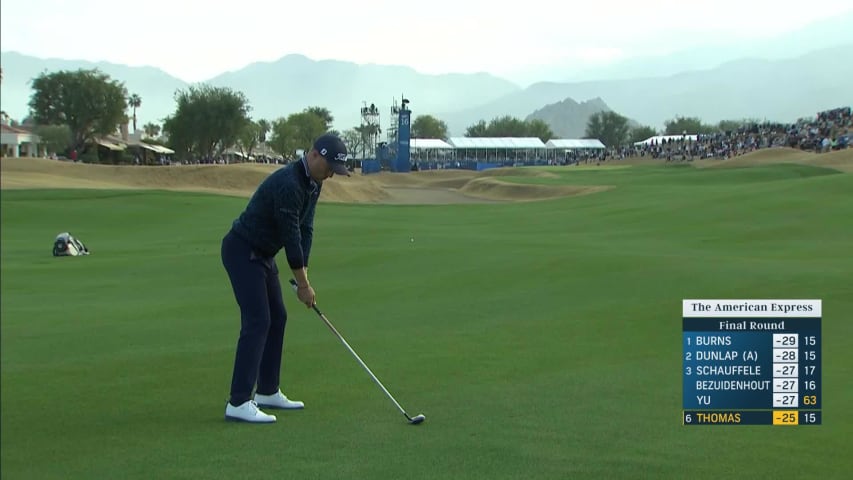 Justin Thomas makes birdie on No. 16 at The American Express