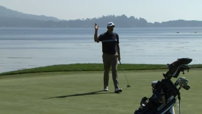 Arjun Atwal curls in birdie putt at PURE Insurance