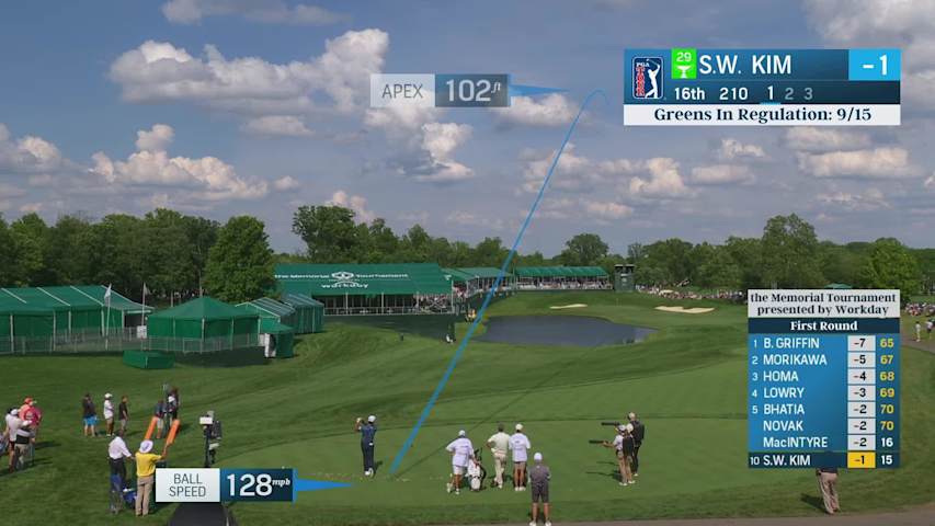 Si Woo Kim nearly aces No. 16 at the Memorial