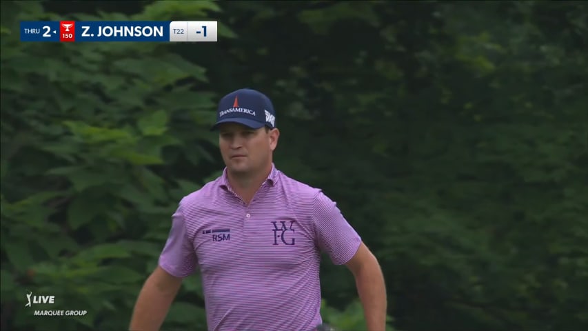 Zach Johnson's approach to 9 feet leads to birdie at John Deere