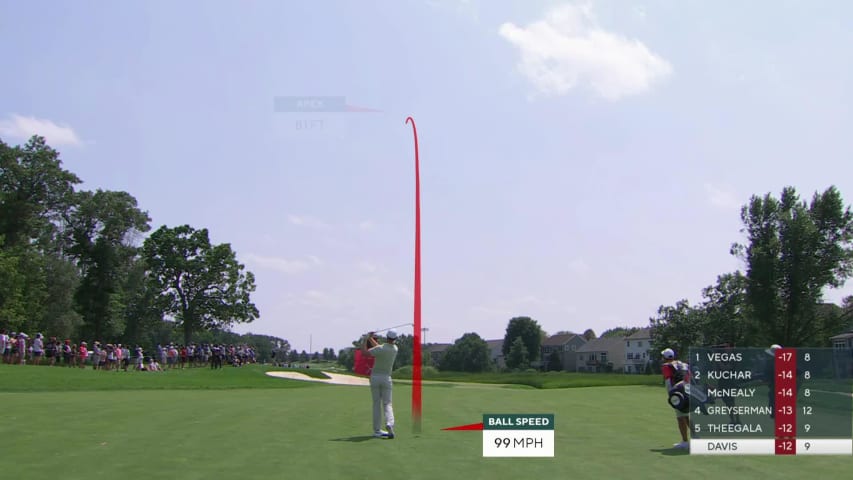 Cam Davis' 122-yard approach to three-feet sets up birdie at 3M Open