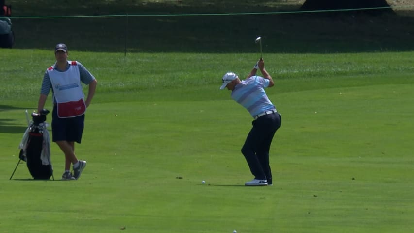 Cameron Percy holes out for eagle at Nationwide Children's