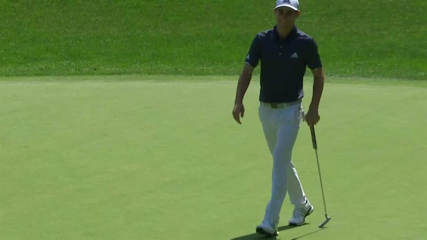 Joaquin Niemann’s lengthy birdie putt at Travelers