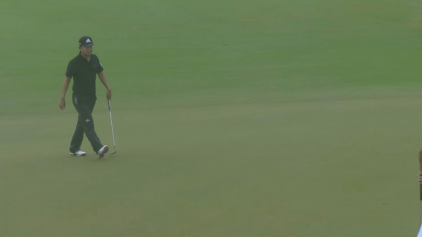 Seungsu Han's lengthy birdie putt at Corales Puntacana