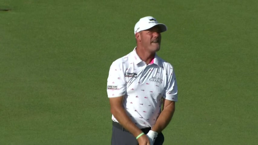 Alex Cejka makes birdie on No. 14 at Mitsubishi