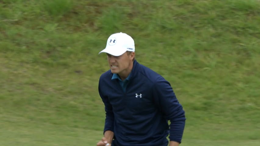 Jordan Spieth's beautiful approach sets up birdie at The Open