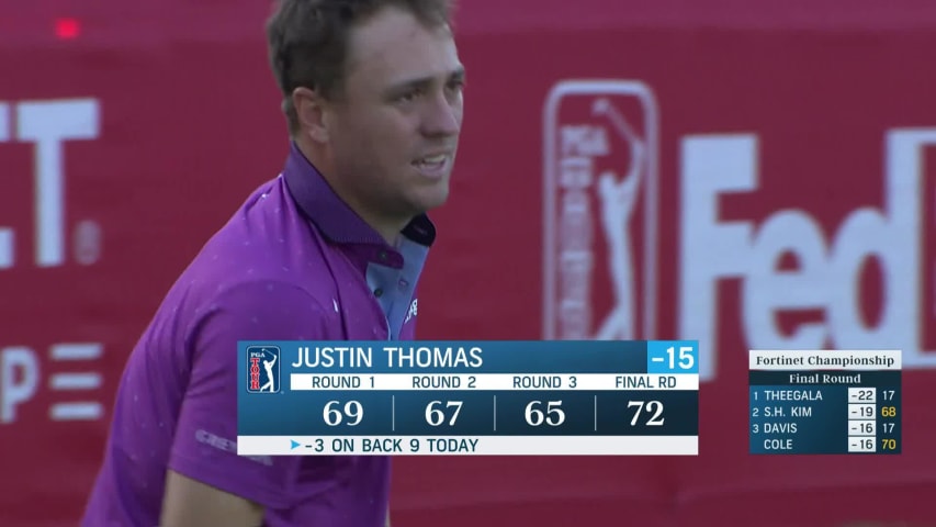 Justin Thomas makes birdie on No. 18 at Fortinet Championship