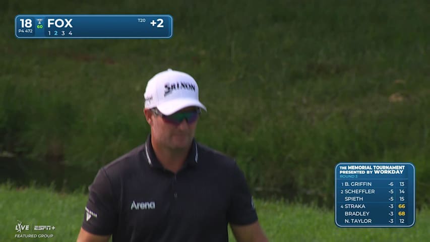 Ryan Fox makes birdie on No. 18 at the Memorial