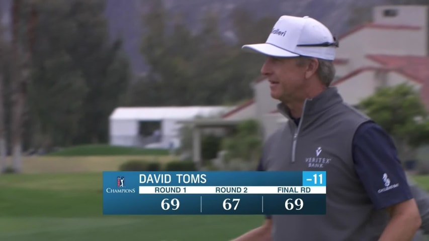 David Toms holes birdie putt at Galleri Classic