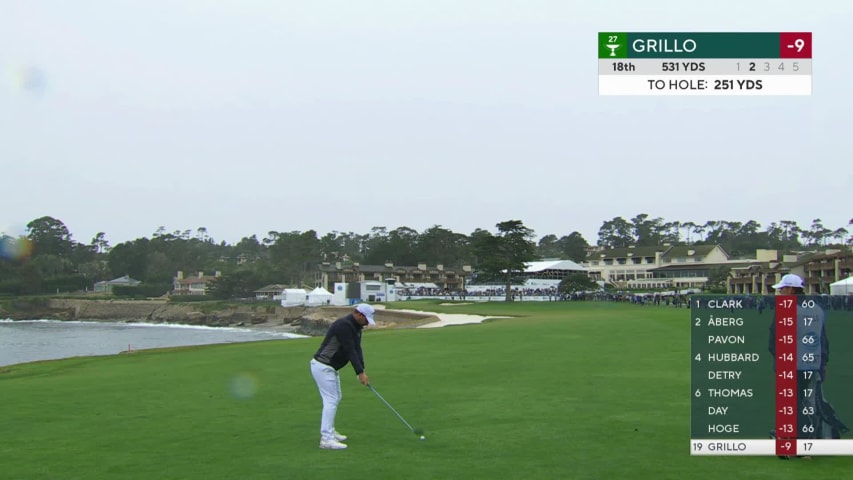 Emiliano Grillo makes birdie on No. 18 at AT&T Pebble Beach