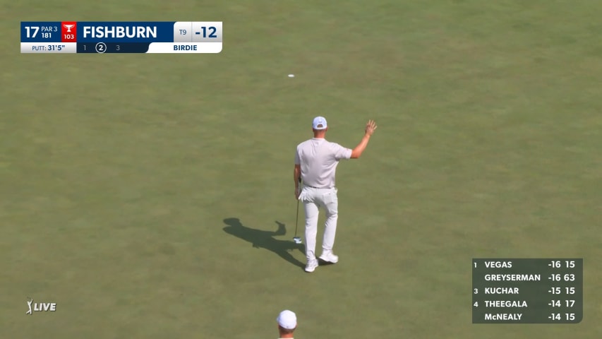 Patrick Fishburn buries a 31-foot birdie putt at 3M Open