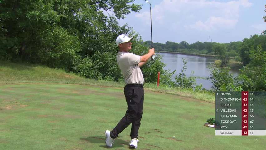 Emiliano Grillo makes birdie on No. 16 at John Deere