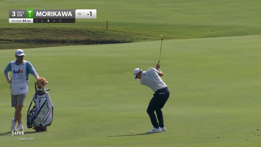 Collin Morikawa wedges it tight to set up birdie at FedEx St. Jude