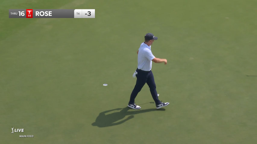 Justin Rose birdies No. 16 at FedEx St. Jude