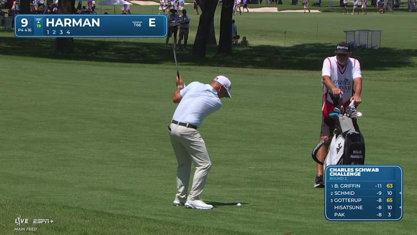 Brian Harman makes birdie on No. 9 at Charles Schwab