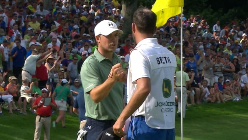 Jordan Spieth cards par on 72nd hole to enter playoff at John Deere