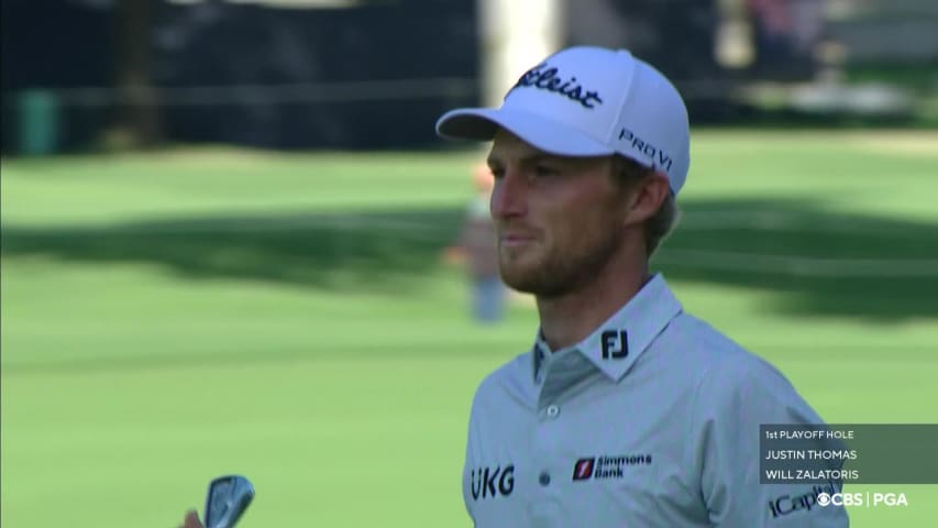 Will Zalatoris birdies first playoff hole at PGA Championship