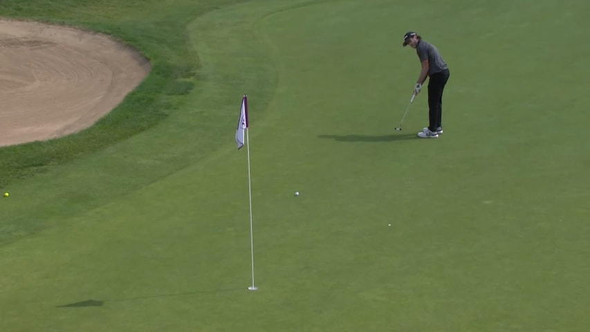 Mark Hensby turns in birdie putt at Ally Challenge