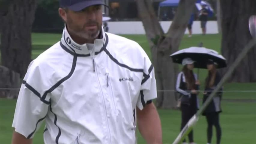 Ryan Palmer sinks 26-footer for birdie at the Sony Open