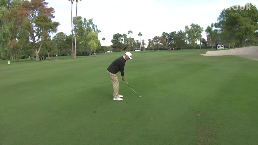 Kevin Sutherland makes birdie on 9th playoff hole at Schwab Cup Championship