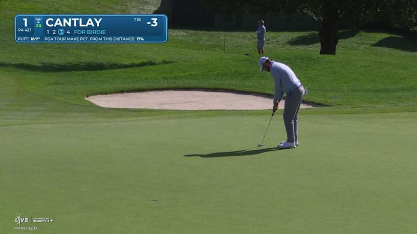 Patrick Cantlay makes birdie on No. 1 at Travelers