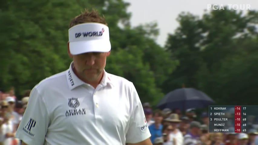 Ian Poulter sinks a 29-foot birdie on No. 18 in Round 4 at Charles Schwab