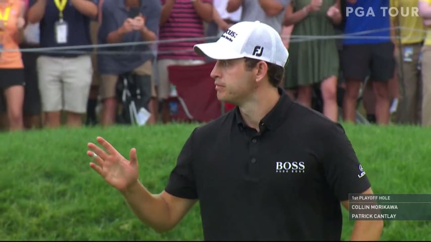 Patrick Cantlay saves par and survives playoff to win at the Memorial