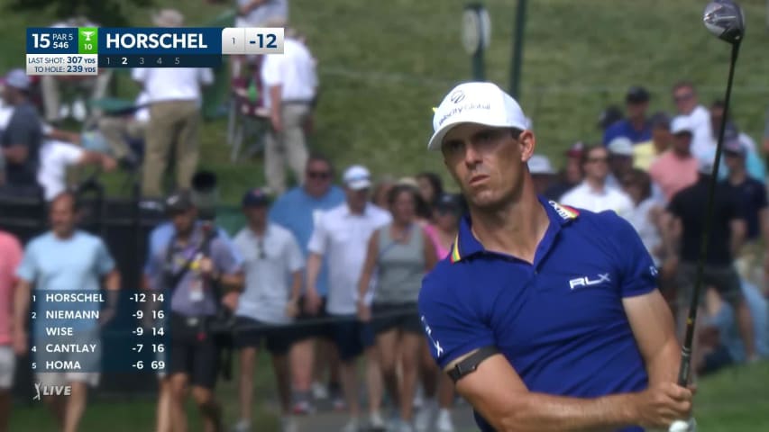 Billy Horschel sinks a 53-foot eagle putt at the Memorial