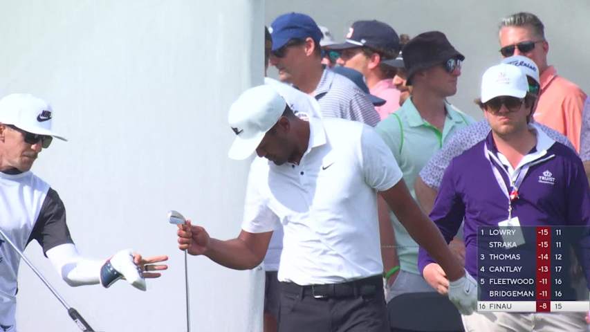 Tony Finau nearly aces No. 16 at Truist Championship