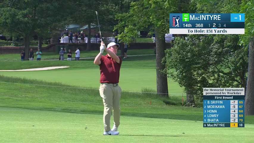 Robert MacIntyre's beautiful approach sets up birdie at the Memorial