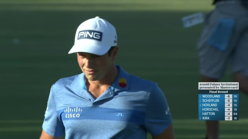 Viktor Hovland reaches in two to set up birdie at Arnold Palmer