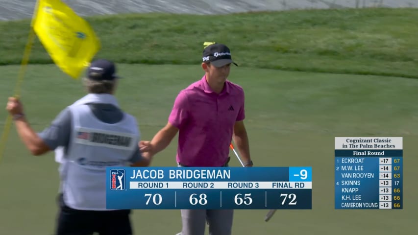 Jacob Bridgeman closes with birdie on No. 18 at Cognizant Classic