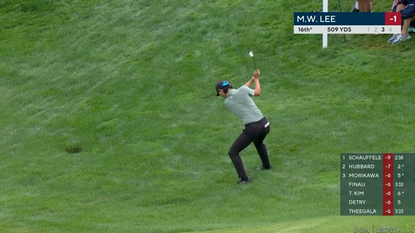 Min Woo Lee holes out for birdie at PGA Championship