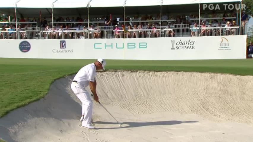 Alex Cejka makes birdie on No. 18 in Round 3 at Chubb Classic