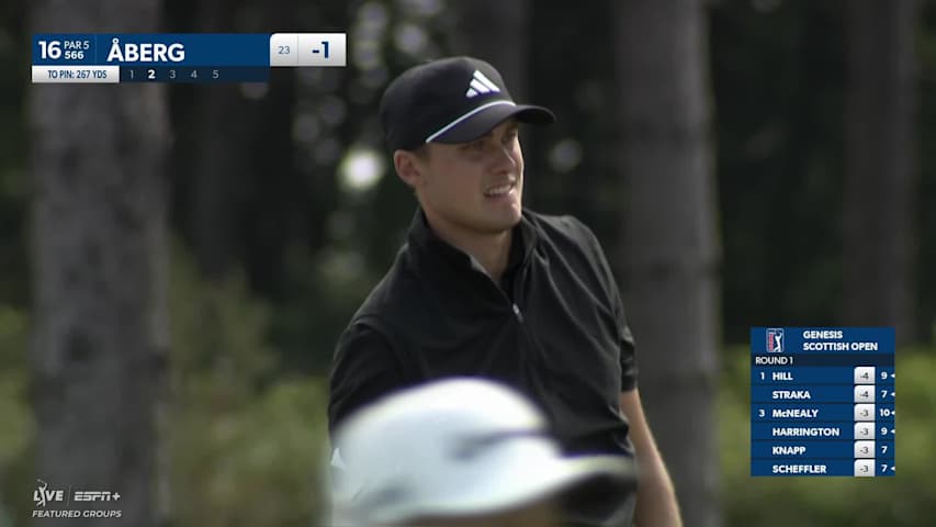 Ludvig Åberg two putts for birdie at Genesis Scottish Open