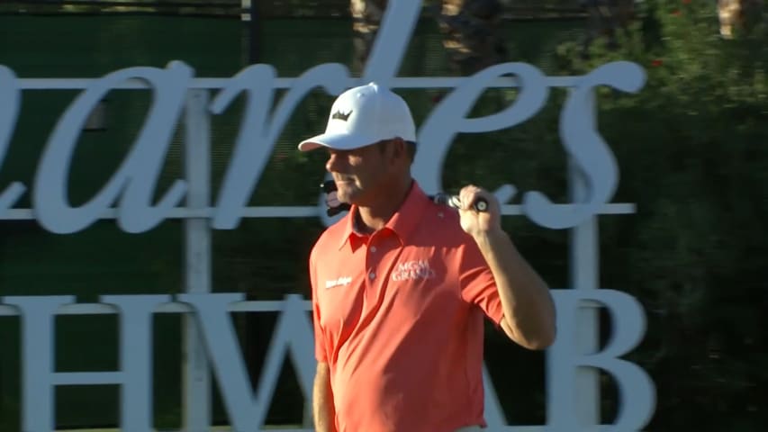 Alex Cejka birdies No. 18 at Charles Schwab