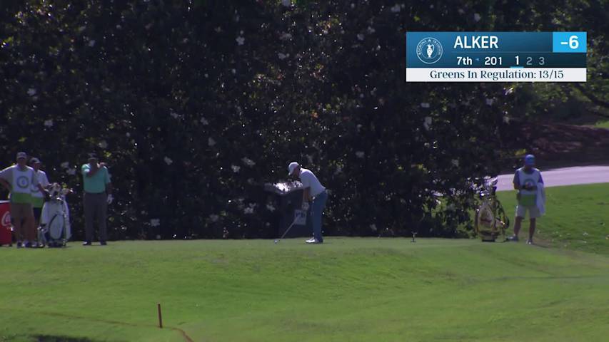 Steven Alker makes birdie putt on No. 7 at Regions Tradition