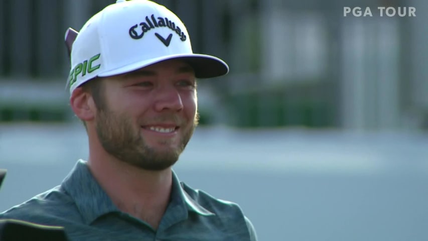 Sam Burns taps in winning putt to seal Valspar Championship win