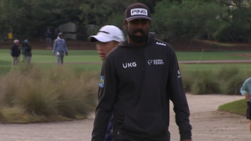 Sahith Theegala drains 28-foot birdie putt at RBC Heritage