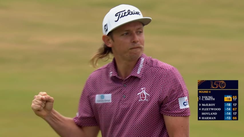 Cameron Smith taps in for winning birdie at The Open