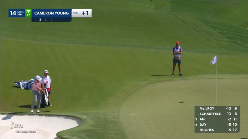 Cameron Young chips it tight to set up birdie at Wells Fargo