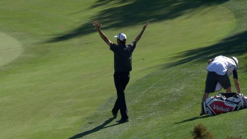 Stephen Ames' chip-in birdie at Invesco QQQ