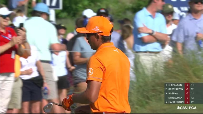 Rickie Fowler birdies No. 16 at PGA Championship