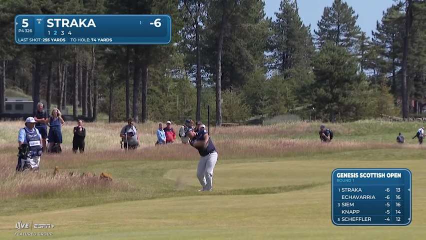 Sepp Straka makes birdie on No. 5 at Genesis Scottish Open