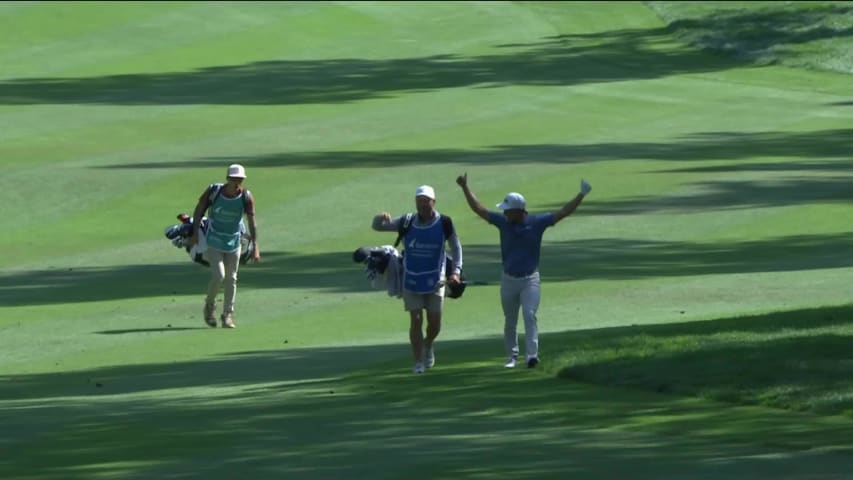 Justin Suh holes out 128-yard eagle at Barracuda