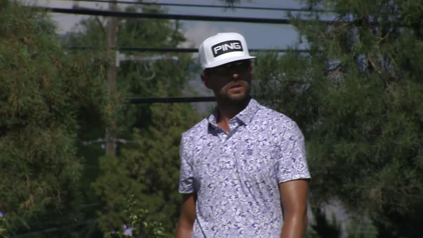 Scott Harrington makes birdie on No. 17 at Albertsons Boise Open