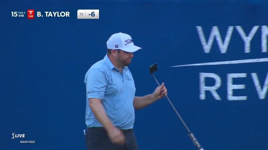 Ben Taylor makes birdie on No. 15 at Wyndham