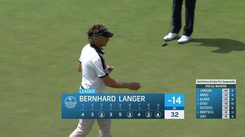 Bernhard Langer drains lengthy birdie putt at KitchenAid Senior PGA Championship