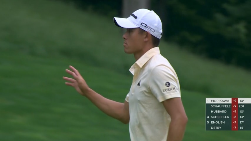Collin Morikawa drains 33-foot birdie at PGA Championship